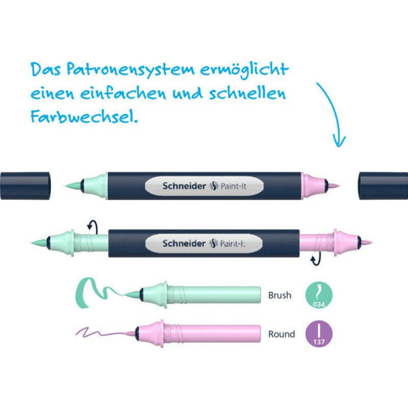 Zestaw markerów podwójnych SCHNEIDER Paint-It 040 Twinmarker, 72 szt., mix kolorów