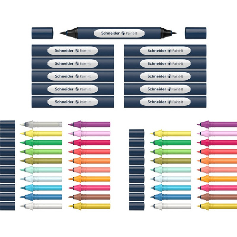Zestaw markerów podwójnych SCHNEIDER Paint-It 040 Twinmarker, 52 szt., mix kolorów