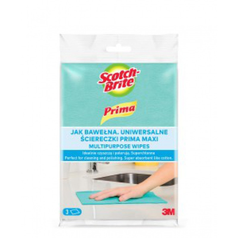 Ściereczki uniwersalne PRIMA Maxi "Jak bawełna", 3szt., mix kolorów