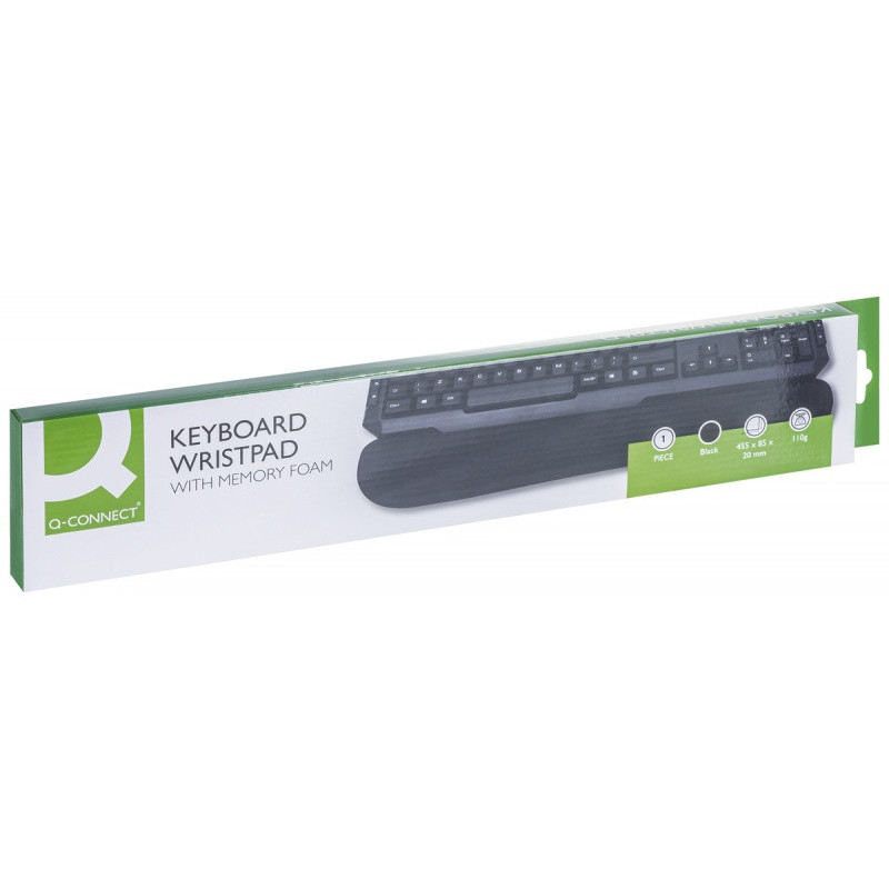 Podkładka pod nadgarstek Q-CONNECT, ergonomiczna, żelowa, czarna