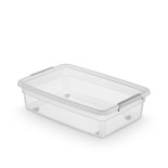 Pojemnik do przechowywania MOXOM Basestore Bedroller, 29l, na kółkach, z klipsem, transparentny