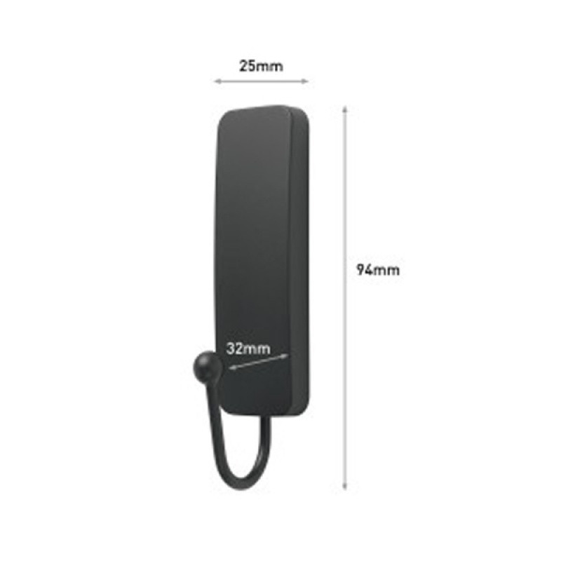 Średni haczyk COMMAND, 1 haczyk + 2 małe paski, czarny