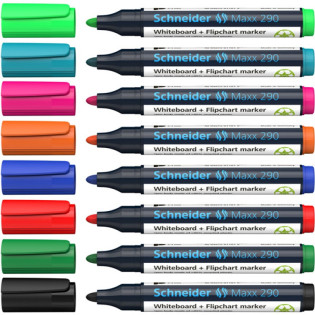 Marker do tablic SCHNEIDER Maxx 290, okrągły, 2-3mm, 8 szt. w etui, mix kolorów