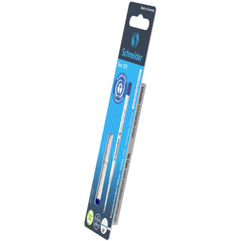 Wkład eco 725 do długopisu SCHNEIDER, M, 2 szt., blister, niebieski