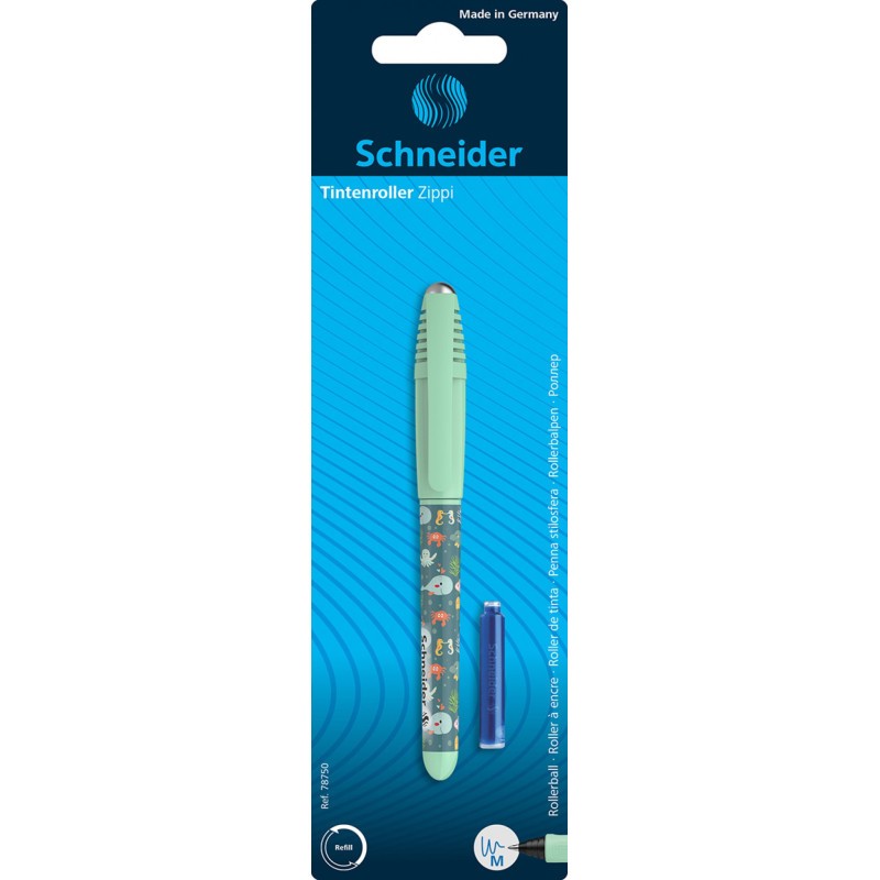 Pióro kulkowe SCHNEIDER Zippi + 1 nabój, blister, mix kolorów