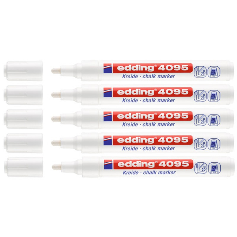 Marker kredowy e-4095 EDDING, 2-3mm, 5 szt., biały