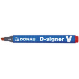 Marker permanentny DONAU D-Signer, 1-4mm (linia), zawieszka, czerwony