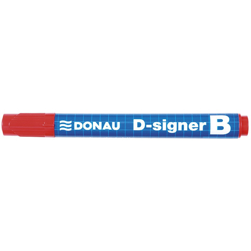 Marker do tablic DONAU D-Signer, okrągły, 2-4mm (linia), zawieszka, czerwony