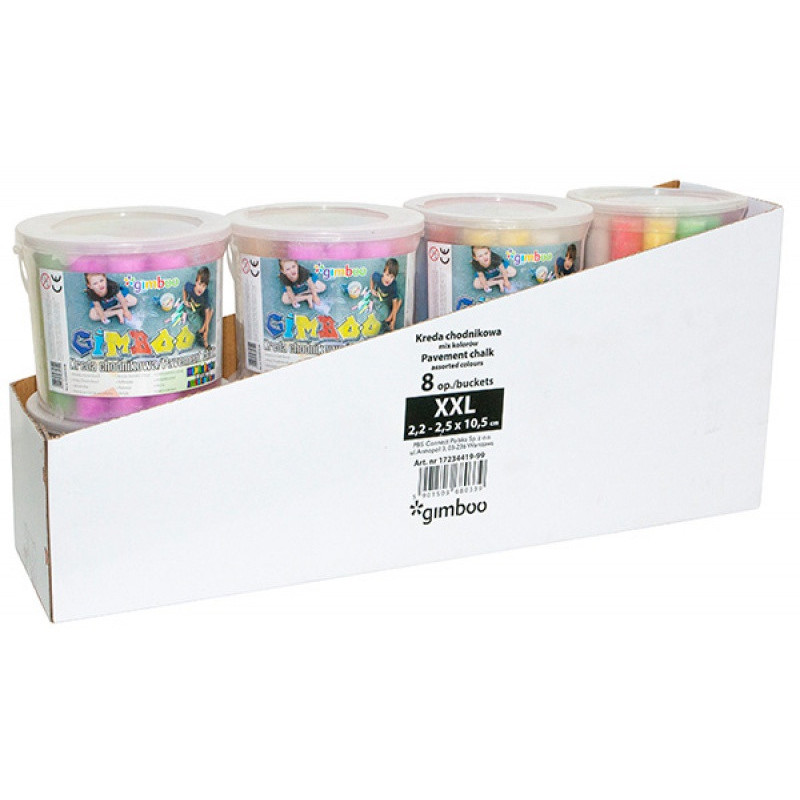Kreda chodnikowa GIMBOO XXL, w plastikowym wiaderku, 20szt.