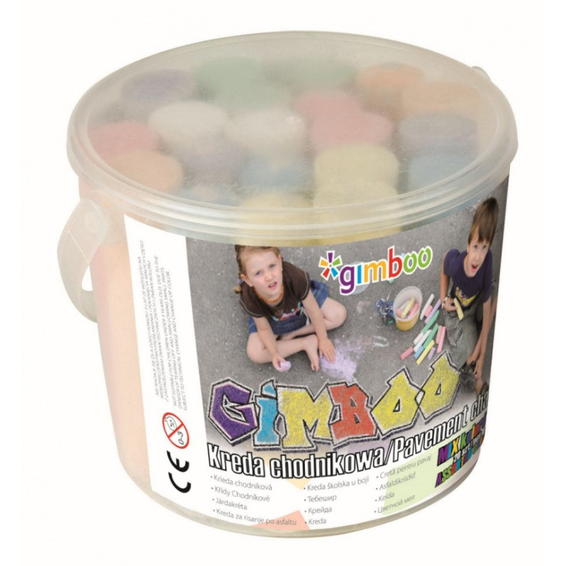 Kreda chodnikowa GIMBOO XXL, w plastikowym wiaderku, 20szt.