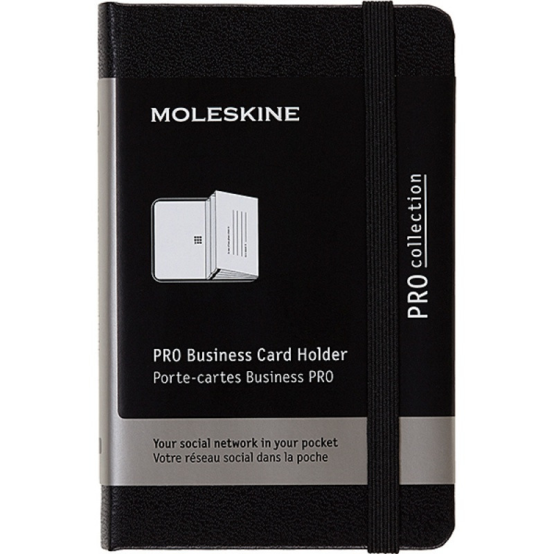 Etui na wizytówki MOLESKINE PRO (6,5x10,5cm), 2 kieszonki, czarne