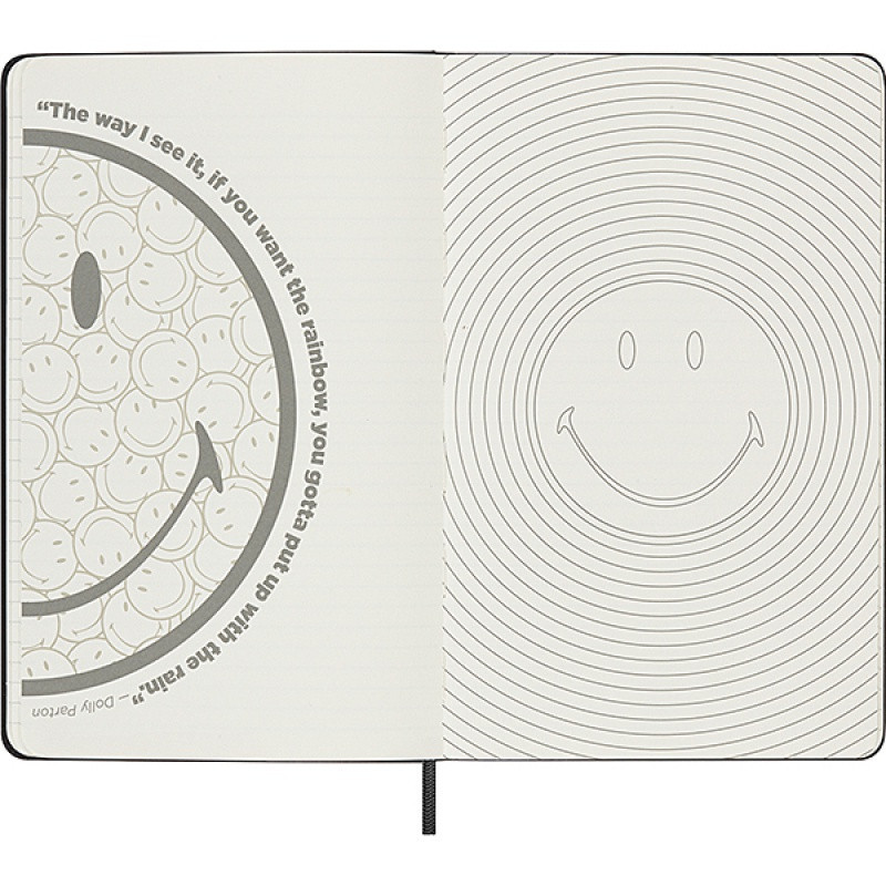 Notatnik MOLESKINE L (13x21 cm), Smiley, w linie, twarda oprawa, 176 stron