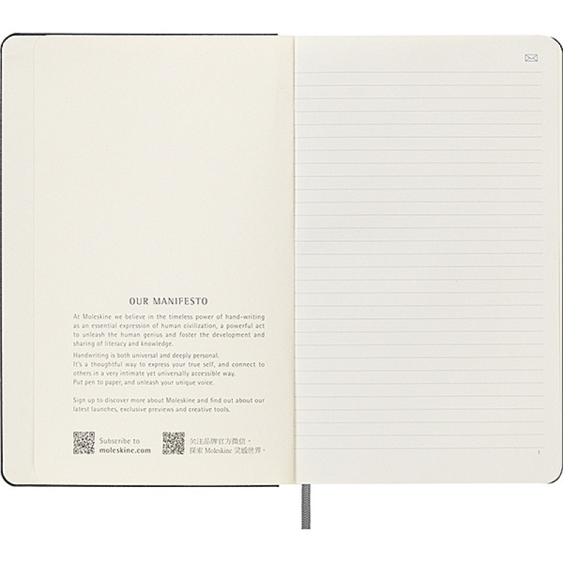 Notatnik MOLESKINE L (13x21 cm), Smart, w linie, twarda oprawa, czarny