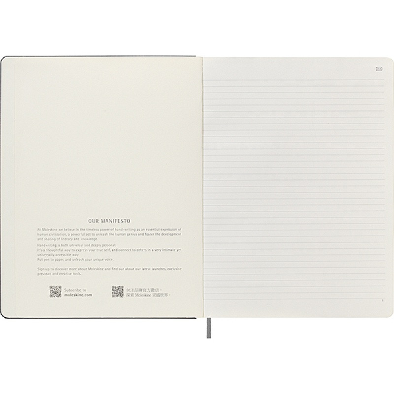 Notatnik MOLESKINE XL (19x25cm), Smart, w linie, twarda oprawa, czarny