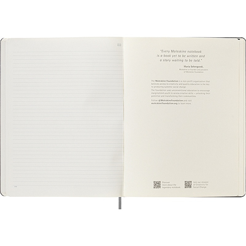 Notatnik MOLESKINE XL (19x25cm), Smart, w linie, twarda oprawa, czarny