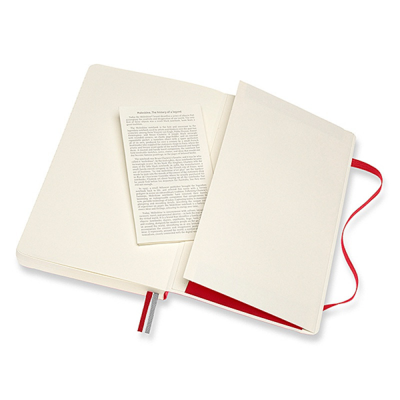 Notes MOLESKINE Classic L (13x21 cm), w linie, miękka oprawa, scarlet red, 400 stron, czerwony