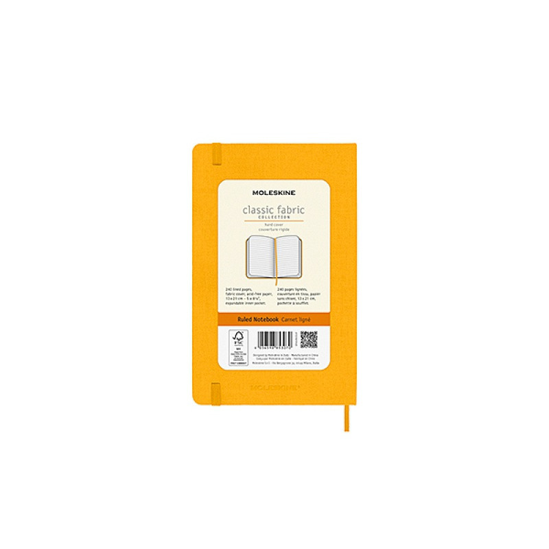 Notes MOLESKINE Classic L (13x21cm), w linie, twarda oprawa, orange yellow, 240 stron, pomarańczowy