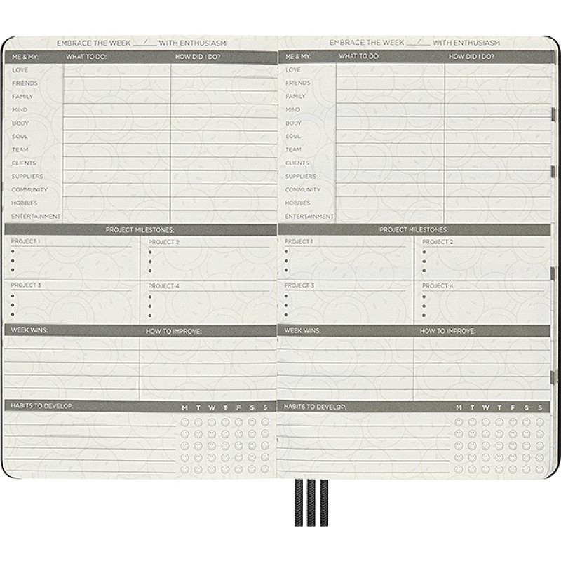 Planer MOLESKINE L, Positivity, Smiley