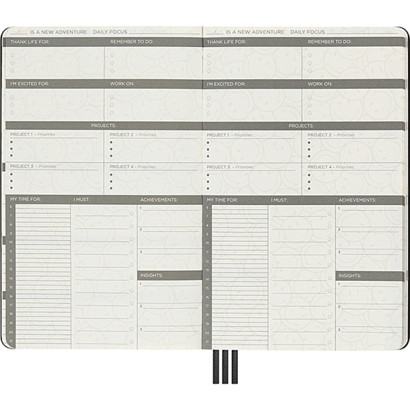 Planer MOLESKINE L, Positivity, Smiley, pudełko