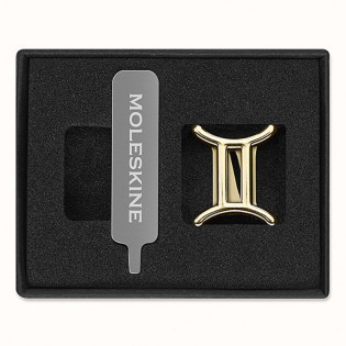 Przypinka MOLESKINE, bliźnięta, złota