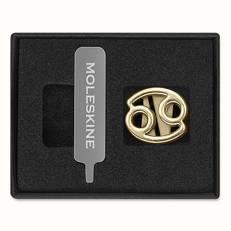 Przypinka MOLESKINE, rak, złota