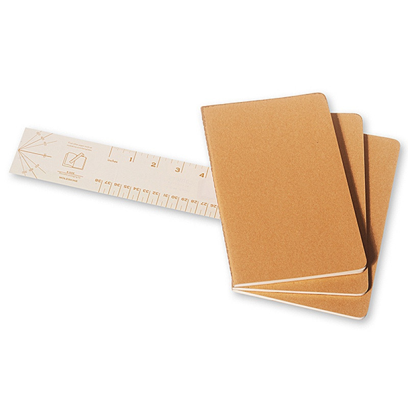 Zestaw 3 zeszytów MOLESKINE Cahier Journals L (13x21cm), w linie, 80 stron, piaskowy