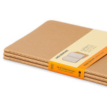 Zestaw 3 zeszytów MOLESKINE Cahier Journals L (13x21cm), w linie, 80 stron, piaskowy