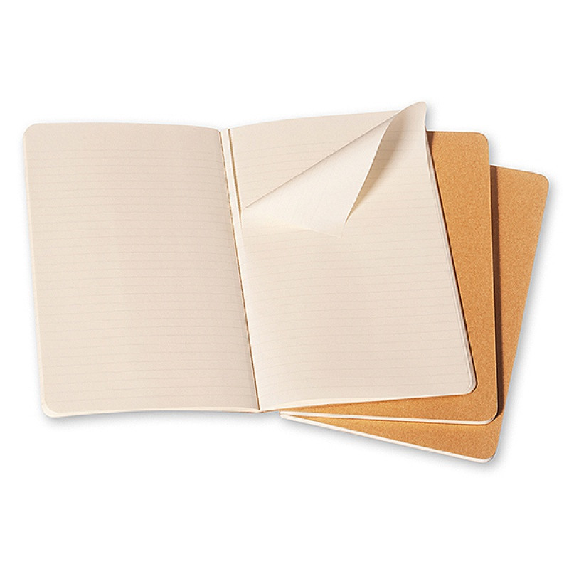 Zestaw 3 zeszytów MOLESKINE Cahier Journals P (9x14cm), w linie, 64 strony, piaskowy