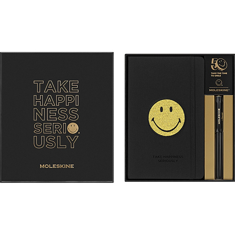 Zestaw MOLESKINE, notatnik + długopis + planner Positivity Smiley