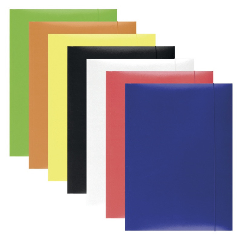 Teczka z gumką OFFICE PRODUCTS, karton, A4, 300gsm, 3-skrz., mix kolorów