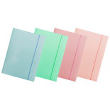 Teczka z gumką OFFICE PRODUCTS Pastel, karton/lakier, A4, 300gsm, 3-skrz., mix kolorów