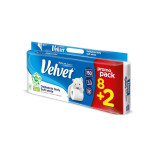 Papier toaletowy celulozowy VELVET Delikatnie Biały, 3-warstwowy, 150 listki, 8+2szt., biały