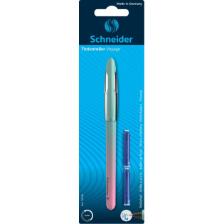 Pióro kulkowe SCHNEIDER Voyage + 2 naboje, mix kolorów, blister