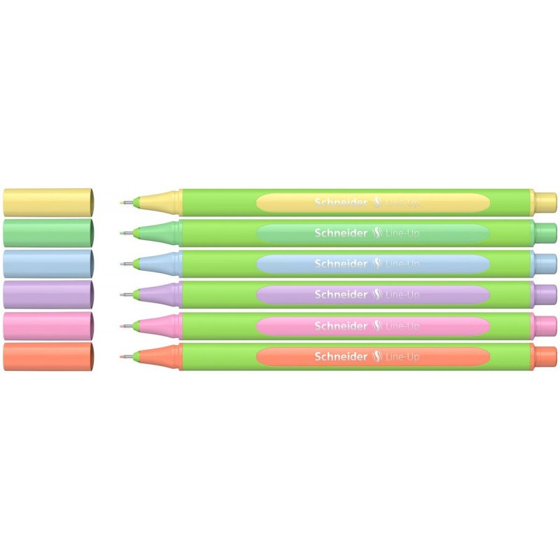 Cienkopis SCHNEIDER LINE-UP PASTEL, 0,4mm, 6 szt, pudełko z zawieszką, mix kolorów