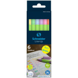 Cienkopis SCHNEIDER LINE-UP PASTEL, 0,4mm, 6 szt, pudełko z zawieszką, mix kolorów