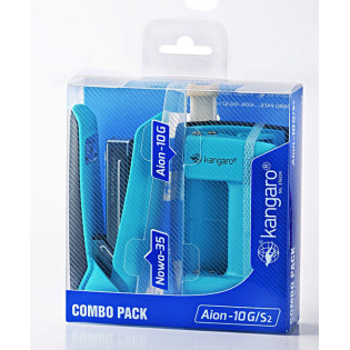 Zestaw zszywacz Nowa-35 + dziurkacz Aion-10G, pudełko z zawieszką, turkusowy