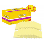 Karteczki samoprzylepne Post-it® Super Sticky (654-P16SSCY-EU), 76x76mm, 14x90 kart.+2x90 kart. gratis, żółte