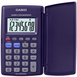 Kalkulator kieszonkowy CASIO HL-820VERA BOX, 8-cyfrowy, 127x104x7,5mm, czarny
