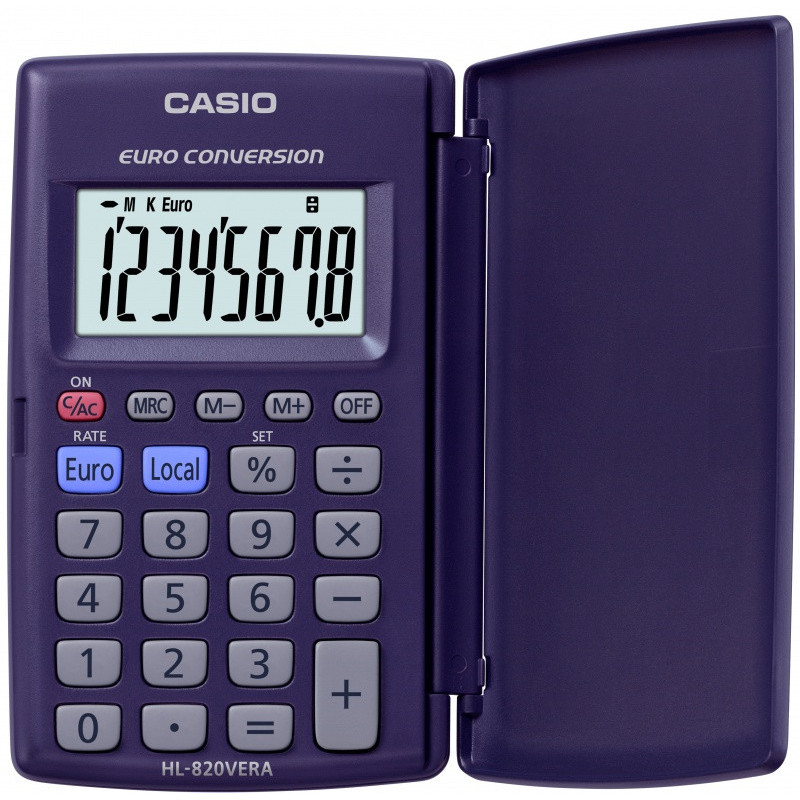 Kalkulator kieszonkowy CASIO HL-820VERA BOX, 8-cyfrowy, 127x104x7,5mm, czarny