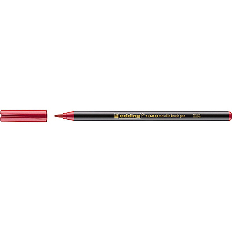 Pisak z końcówką pędzelkową e-1340 EDDING, metaliczny czerwony