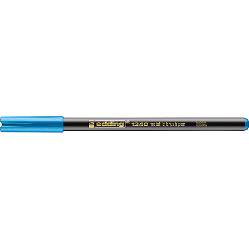 Pisak z końcówką pędzelkową e-1340 EDDING, metaliczny niebieski