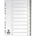 Przekładki Q-CONNECT, PP, A4, 225x297mm, 1-10, 10 kart, szare