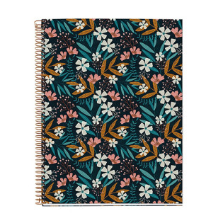 Kołozeszyt MIQUELRIUS NB-4, A4 120 kart., kratka, flowers wildflowers, mix kolorów