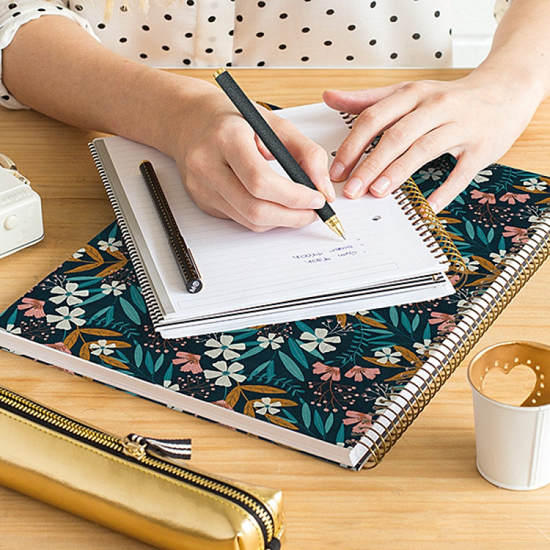 Kołozeszyt MIQUELRIUS NB-4, A4 120 kart., kratka, flowers wildflowers, mix kolorów