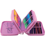 Piórnik szkolny GIMBOO, z wyposażeniem, 3 komory, mix kolorów