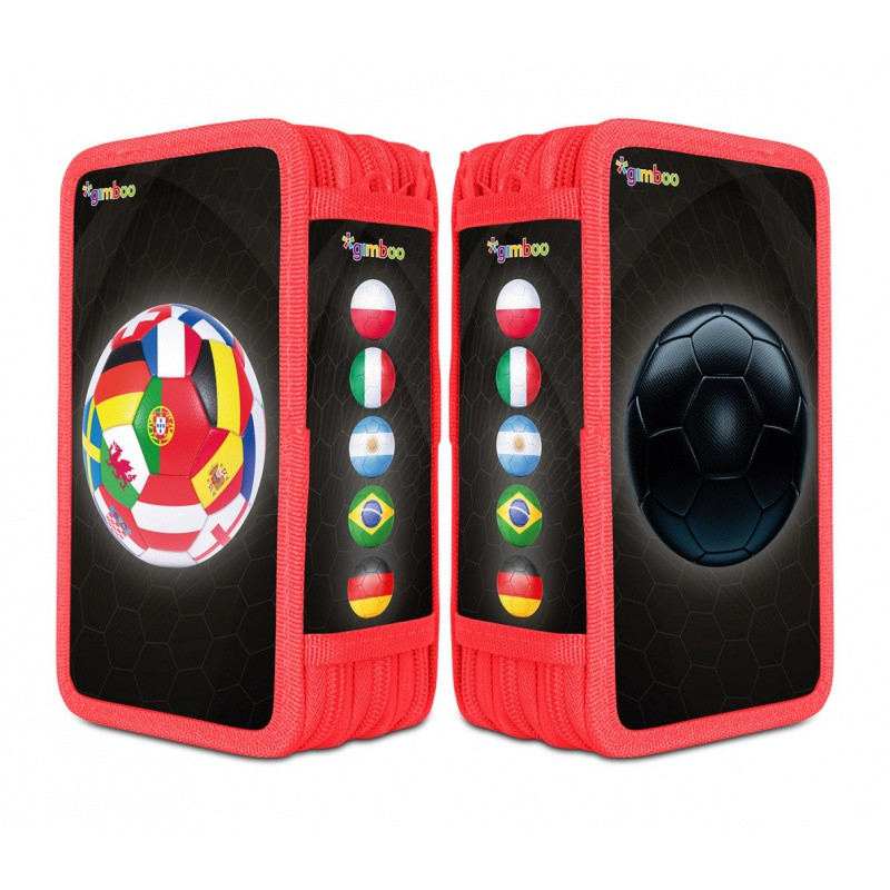 Piórnik szkolny GIMBOO, bez wyposażenia, 3 komory, mix kolorów