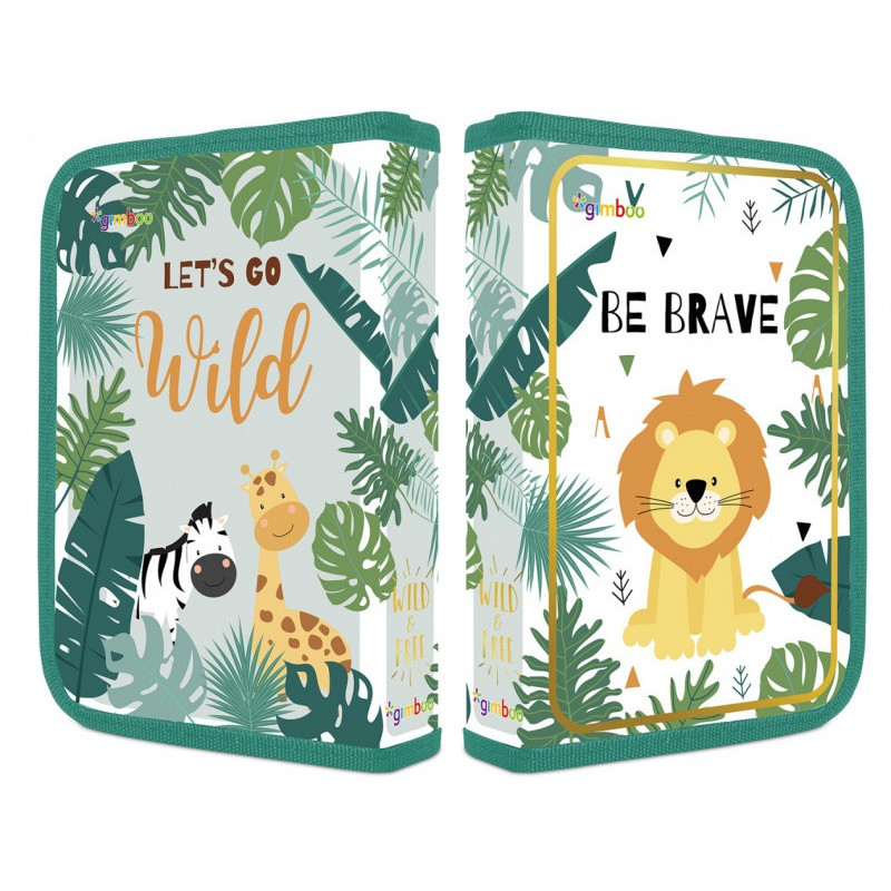 Piórnik szkolny GIMBOO, z wyposażeniem, 1 komora, 2 przekładki, mix kolorów