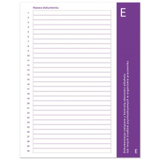 Przekładka E do segregatora do akt osobowych