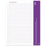 Przekładka E do segregatora do akt osobowych