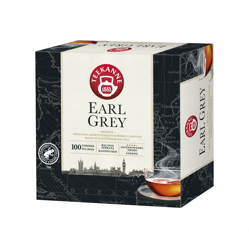 Herbata TEEKANNE Earl Grey, czarna, 100 torebek
